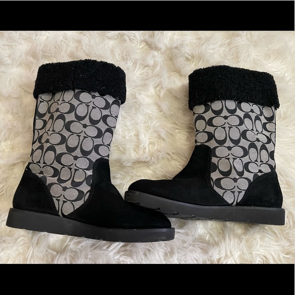 Cocah Suede Shearling Trim Boots size 10.